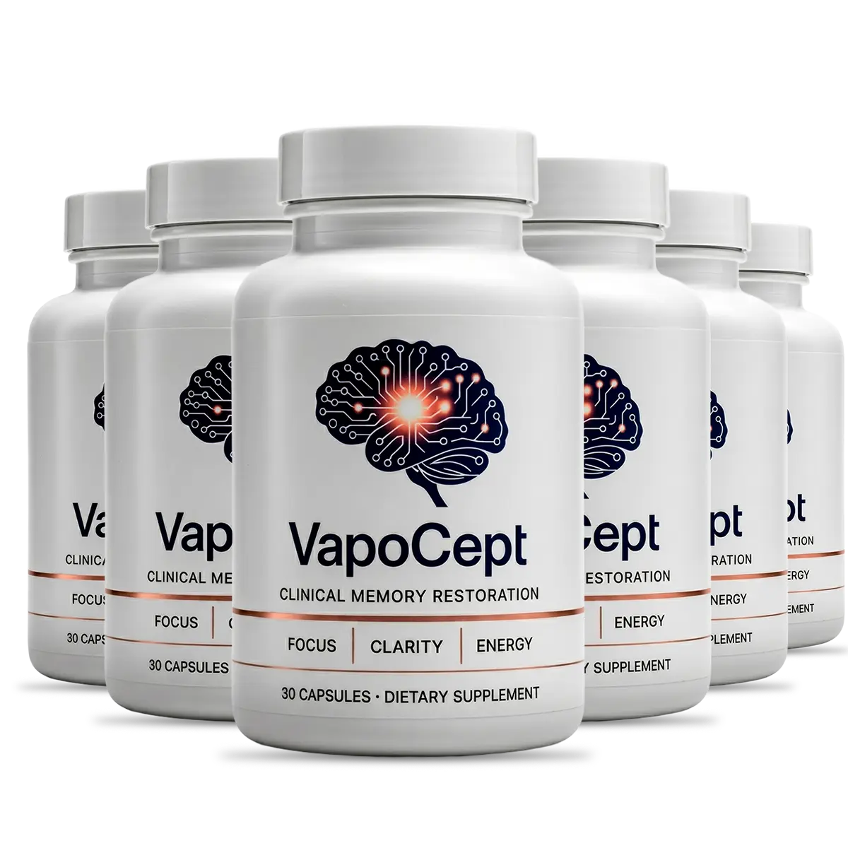 VapoCept memory and focus supplement, 6 bottle package